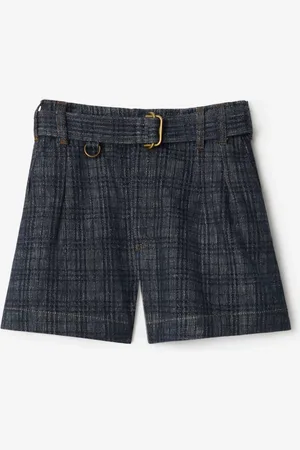 Burberry Short ceinturé en denim Check, Size: 25