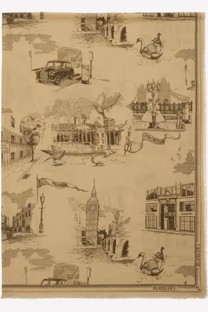 Burberry Écharpe en laine et soie avec monuments de Londres