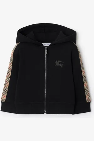 Burberry Hoodie zippé en coton avec Check, Size: 6M