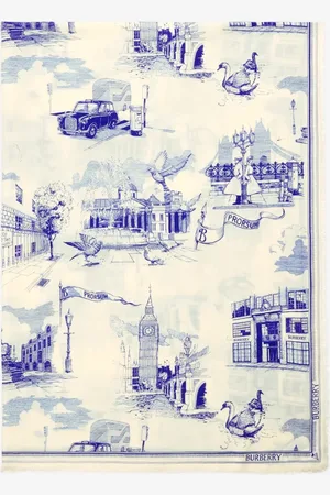 Burberry Écharpe en laine et soie avec monuments de Londres