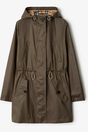 Burberry Parka en gabardine enduite, Size: 10