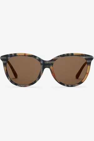 Burberry Lunettes de soleil rondes tubulaires Check