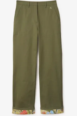 Burberry Pantalon en coton à revers Highgrove, Size: 08