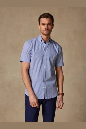 Café Coton Chemise manches courtes menthon à rayures - col boutonné