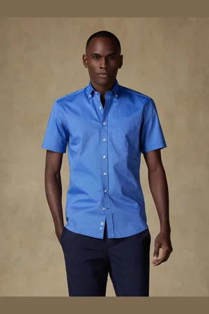 Café Coton Chemise manches courtes bob en micro-oxford - col boutonné
