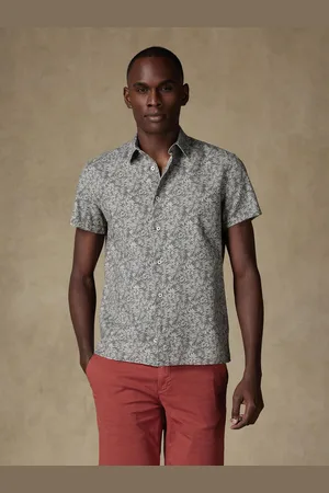 Café Coton Chemise manches courtes spike en lin à motif floral