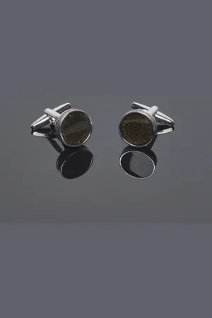 Café Coton Boutons de manchette rond carbone