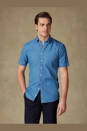 Café Coton Chemise manches courtes en denim - col boutonné