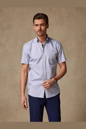 Café Coton Chemise manches courtes en chevron - col boutonné