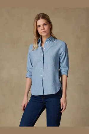 Café Coton Chemise albane en lin à rayures