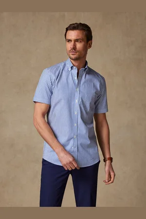 Café Coton Chemise à manches courtes clive à rayures - col boutonné