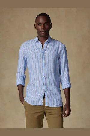 Café Coton Chemise ron en lin à rayures