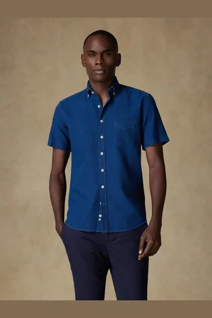Café Coton Chemise manches courtes erwin indigo - col boutonné