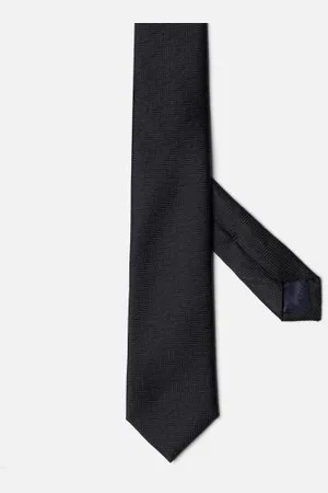 Café Coton Cravate slim silvio en soie noire