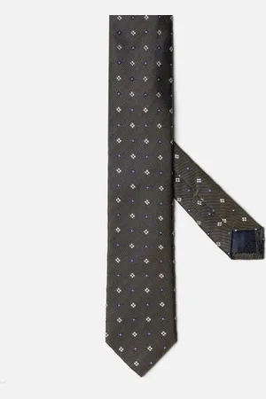 Café Coton Cravate slim rick en soie à motifs