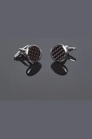 Café Coton Boutons de manchette carbone rouge