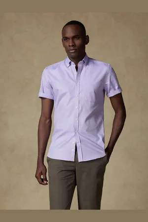 Café Coton Chemise manches courtes en chevron - col boutonné