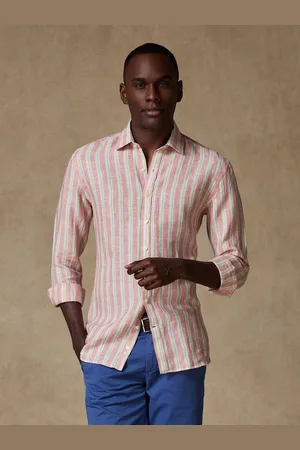 Café Coton Chemise dustin en lin à rayures