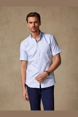 Café Coton Chemise à manches courtes liam à rayures - col boutonné