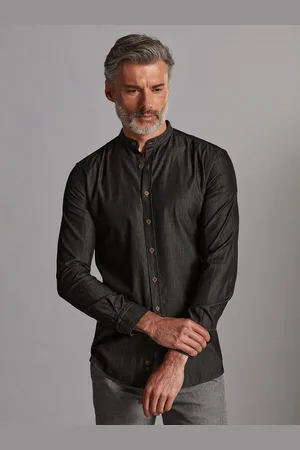 Café Coton Chemise lou grise en denim - col mao