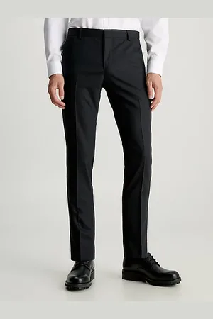 Calvin Klein Pantalon à pinces slim en laine élastique