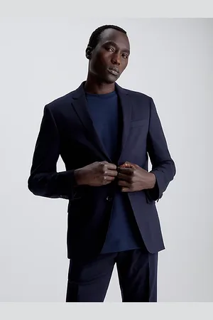 Calvin Klein Veste blazer slim à simple boutonnage en laine élastique