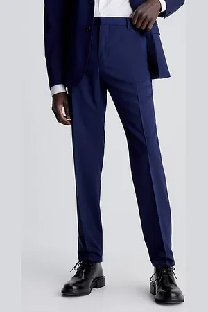 Calvin Klein Pantalon à pinces slim en laine élastique