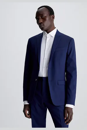 Calvin Klein Veste blazer slim à simple boutonnage en laine élastique