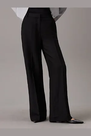 Calvin Klein Pantalon jambe large en lin mélangé