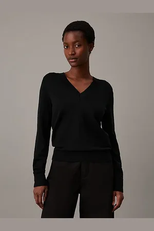 Calvin Klein Pull à col V en laine mérinos