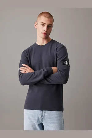 Calvin Klein T-shirt slim gaufré à manches longues