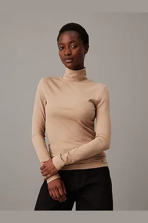 Calvin Klein Haut côtelé ajusté à col cheminée