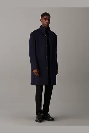 Calvin Klein Manteau slim en laine à col cheminée