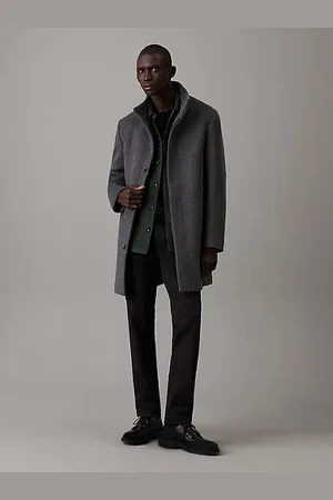 Calvin Klein Manteau slim en laine à col cheminée