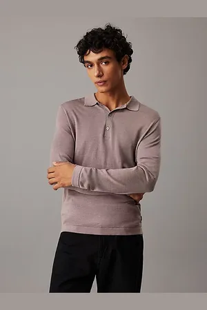 Calvin Klein Polo en soie et mérinos
