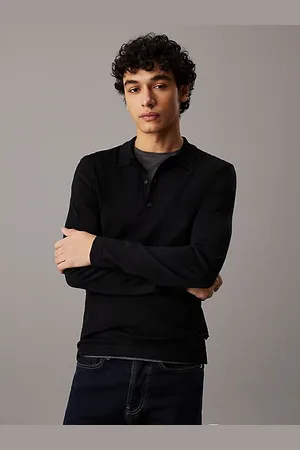 Calvin Klein Polo en soie et mérinos