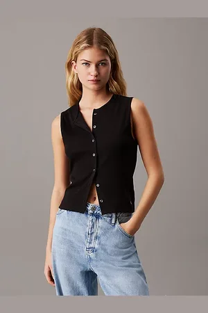 Calvin Klein Veste sans manches slim en coton côtelé