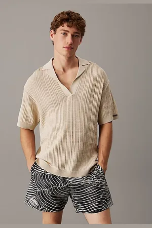 Calvin Klein Polo de plage en maille ajourée