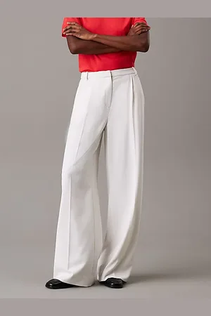 Calvin Klein Pantalon à jambes larges en sergé