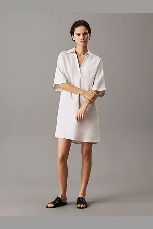 Calvin Klein Robe-chemise en lin et lyocell
