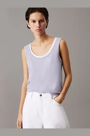 Calvin Klein Débardeur slim en jersey et lin