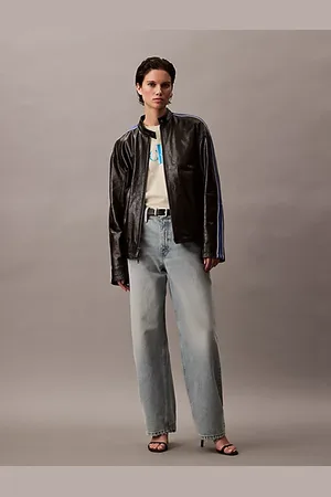 Calvin Klein Veste zippée relaxed en cuir