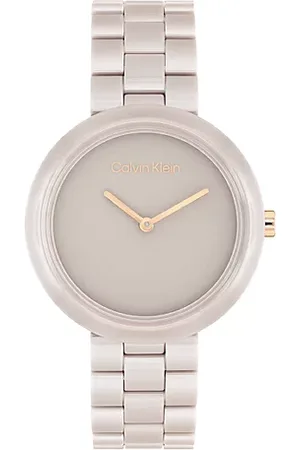 Calvin Klein Montre minimaliste en céramique sable