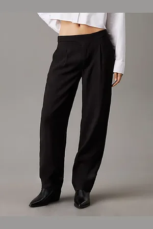 Calvin Klein Pantalon à plis en viscose souple