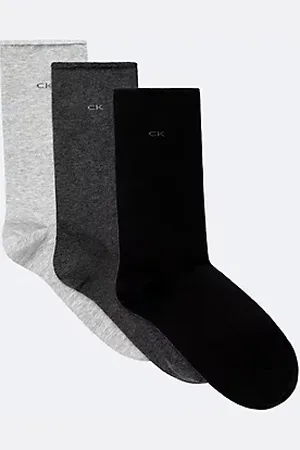 Calvin Klein Lot de 3 paires de chaussettes montantes à revers en coton peigné doux