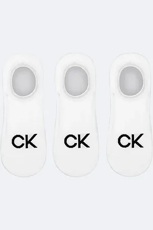 Calvin Klein Lot de 3 paires de chaussettes invisibles en coton peigné doux