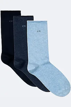 Calvin Klein Lot de 3 paires de chaussettes montantes à revers en coton peigné doux