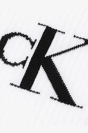 Calvin Klein Lot de 4 paires de chaussettes courtes avec logo en coton peigné doux