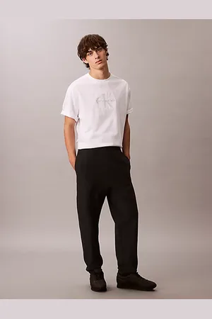 Calvin Klein Pantalon de jogging en tissu éponge de coton avec monogramme