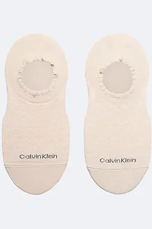 Calvin Klein Lot de 2 paires de chaussettes invisibles en maille festonnée à losanges
